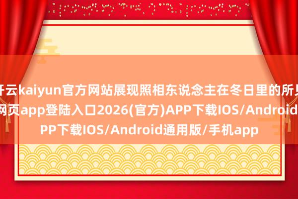 开云kaiyun官方网站展现照相东说念主在冬日里的所见所感-kai云体育网页app登陆入口2026(官方)APP下载IOS/Android通用版/手机app